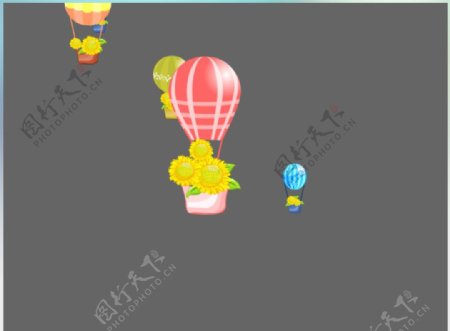 热气球跟菊花flash动画