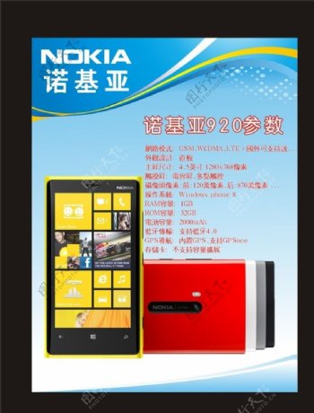 诺基亚920手机展板海报图片