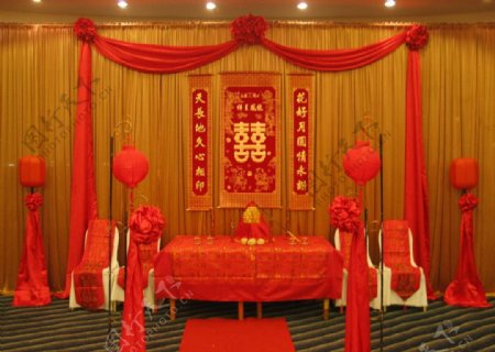 中式婚礼拜堂图片