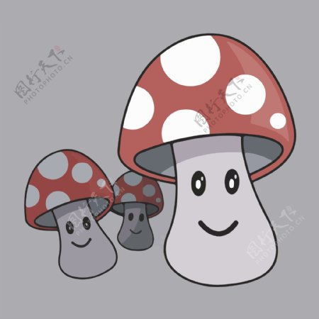 卡通植物小蘑菇图案图片