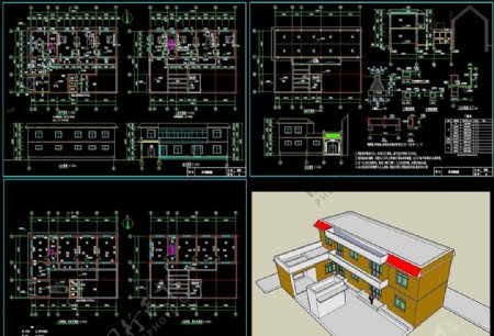 新农村住宅二层CAD图图片