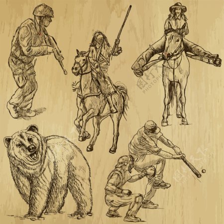 士兵手绘设计图片