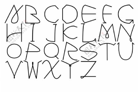 字体设计字母铁丝