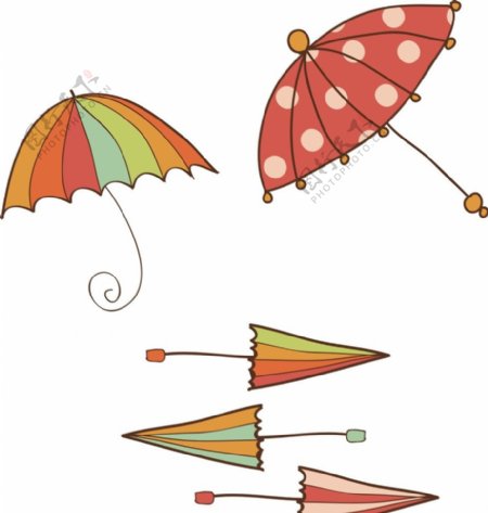 卡通雨伞图片