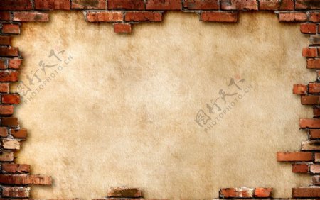 复古墙砖背景图图片