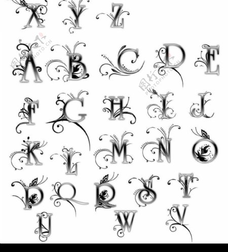 精品艺术字母数字符号笔刷