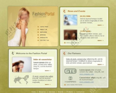 女性品牌信息网站模板图片