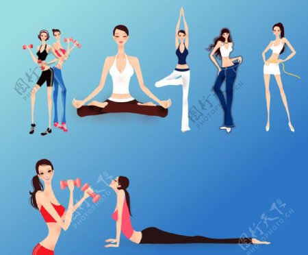 美女健身瑜伽瘦身图片
