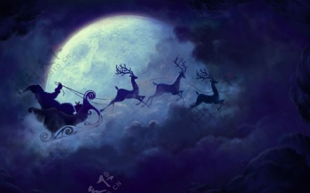 魔幻圣诞背景图图片