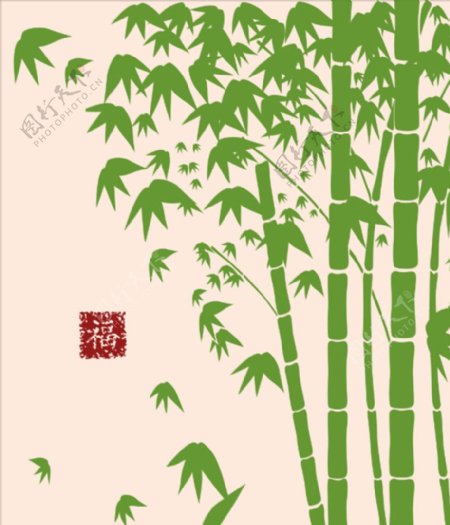 竹子福字图片