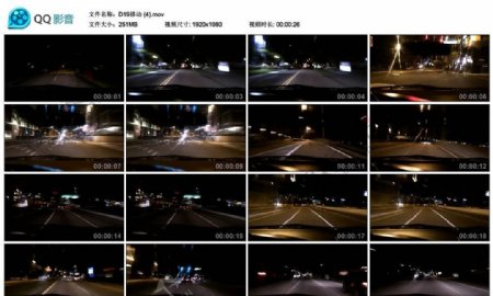 夜景汽车行驶高清实拍视频素材