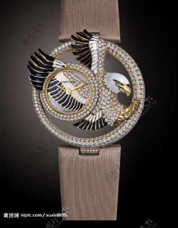 卡地亚2009新款钻石腕表精美大图图片
