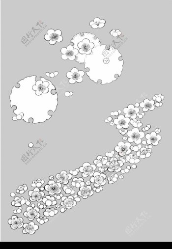 日本线稿花草图片