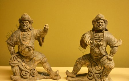 唐代门神雕像图片