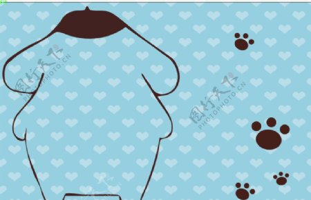 可愛布丁狗背板图片