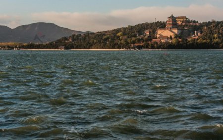 昆明湖的波涛图片