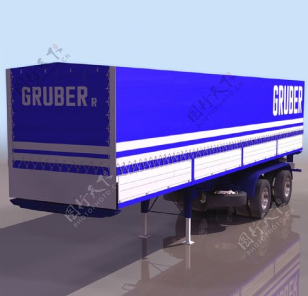 3D模型图库交通工具卡车货车货柜箱图片