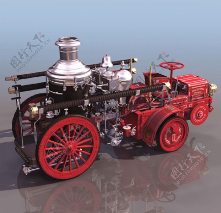 3D模型图库交通工具复古车蒸汽车图片