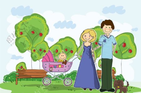 卡通家庭背景图片