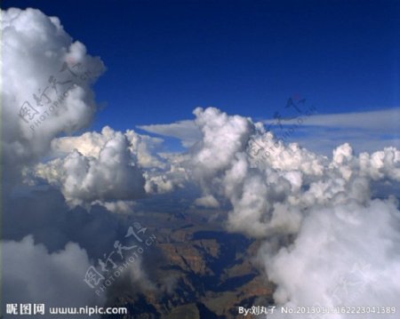 空中俯视地面云朵天空视频素材