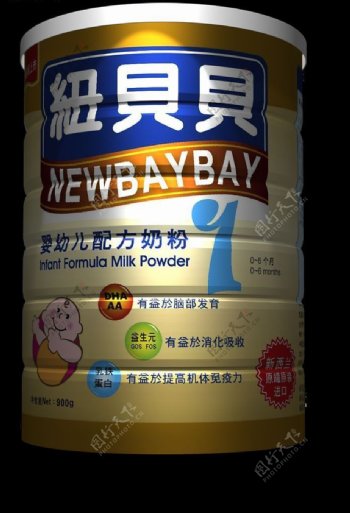 纽贝贝3d奶粉罐子平视图图片
