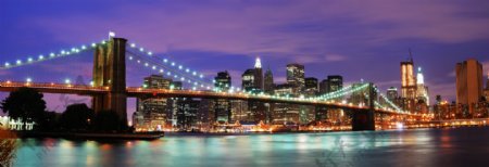 纽约都市摩登灯光夜景摄影图片
