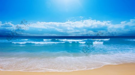 大海沙滩蓝天图片