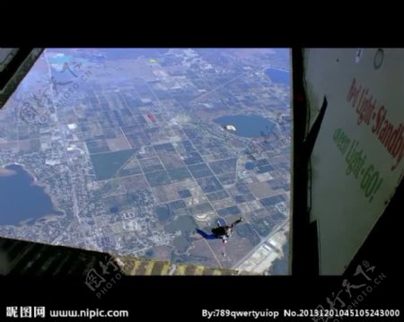 跳伞背景视频素材
