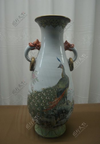 孔雀花瓶图片