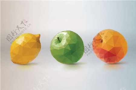 立体晶体水果图片