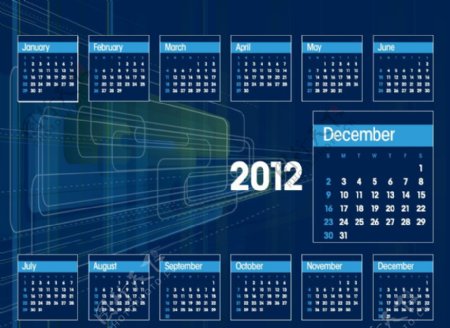 2012日历商务科技背景图片