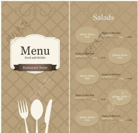 欧式菜单封面设计图片