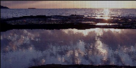 日落海洋马赛克背景图片