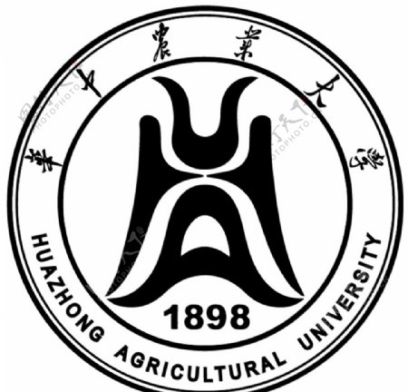 华中农业大学校徽黑白版图片