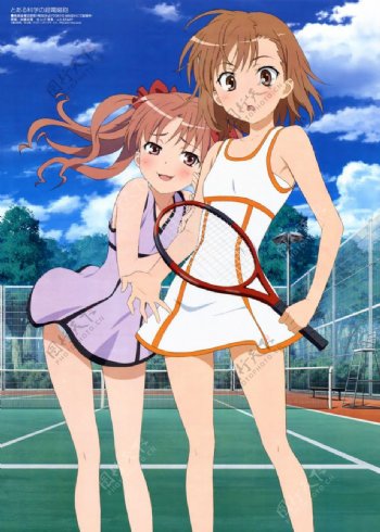 打网球的动漫少女图片
