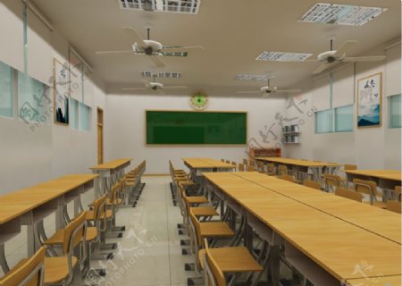 3d教室模型图片