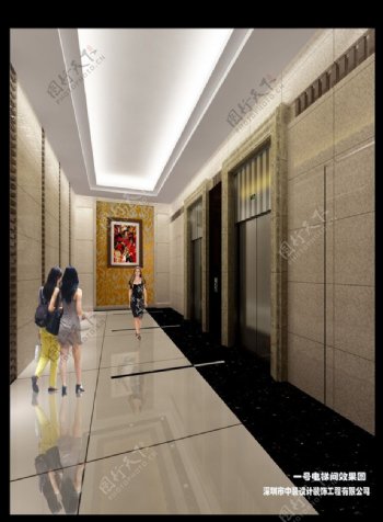电梯厅效果图图片