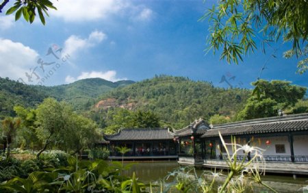 中式园林依水傍水图片