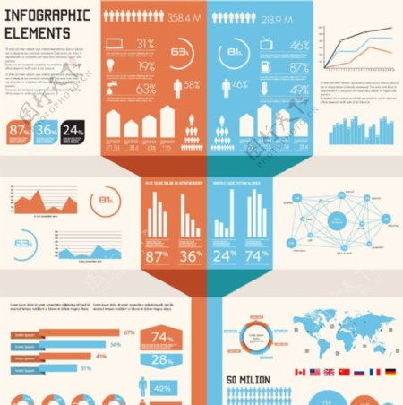 商务金融数据分布统计图片