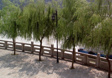安溪河滨石栏杆图片