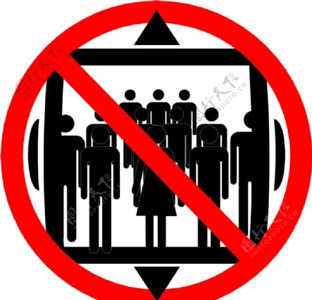 电梯禁止超载图标图片