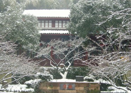 超山雪景图片