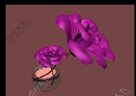 玫瑰花3D模型源文件图片