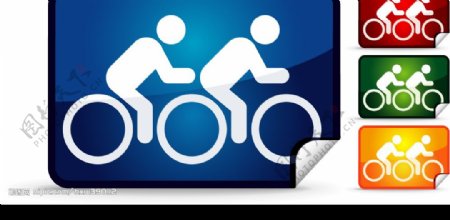 双人自行车运动徽章图片