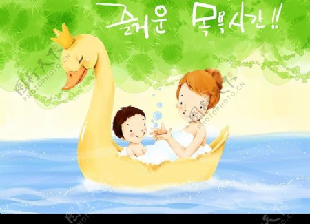 韩国矢量风格精美儿童插画图片