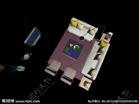 3D客厅沙发模型图片