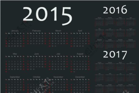 2015矢量日历图片
