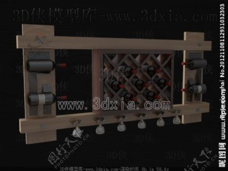 酒柜3D模型图片