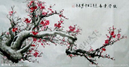 中国画写意梅花图片