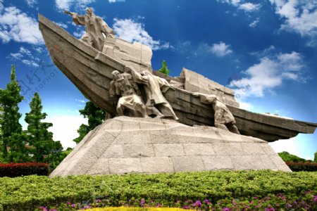 杭州运河边的雕塑图片